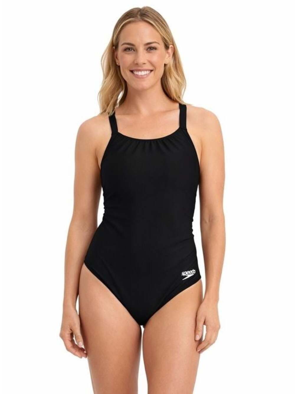 Speedo Black Women's Training High-Back One-Piece Swimsuit